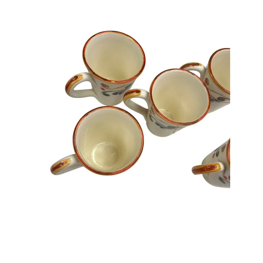 Sur La Table Italian handcrafted multi color ceramic 5 piece mug set SKU 9940